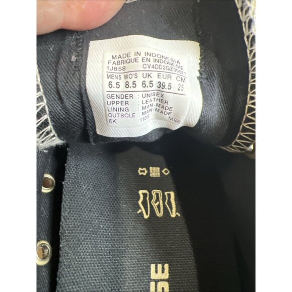 CONVERSE All-Star EUROPEAN Leather Black Low 1J858 Women's US 8.5 Men’s 6.5 - Picture 7 of 9